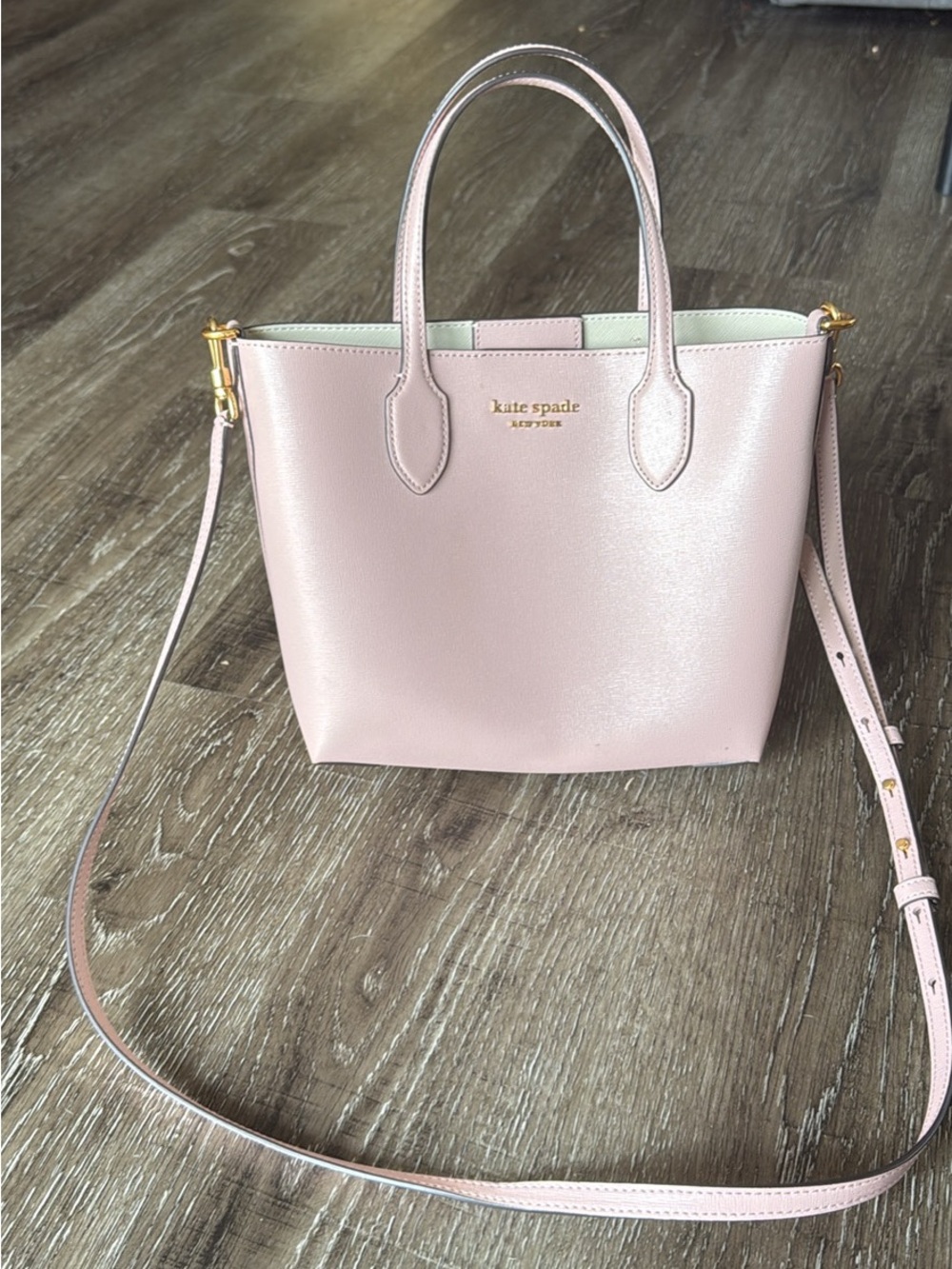 kate spade Blush Pink Leather Satchel with Detachable Strap